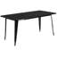 Ensemble de table rectangulaire intérieur / extérieur en métal 31,5 po x 63 po Lubron avec 4 fauteuils-98689510-24678764