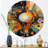 Orange Retro Vibe Background IV - Modern Geometric Metal Round Wall Art-816103050