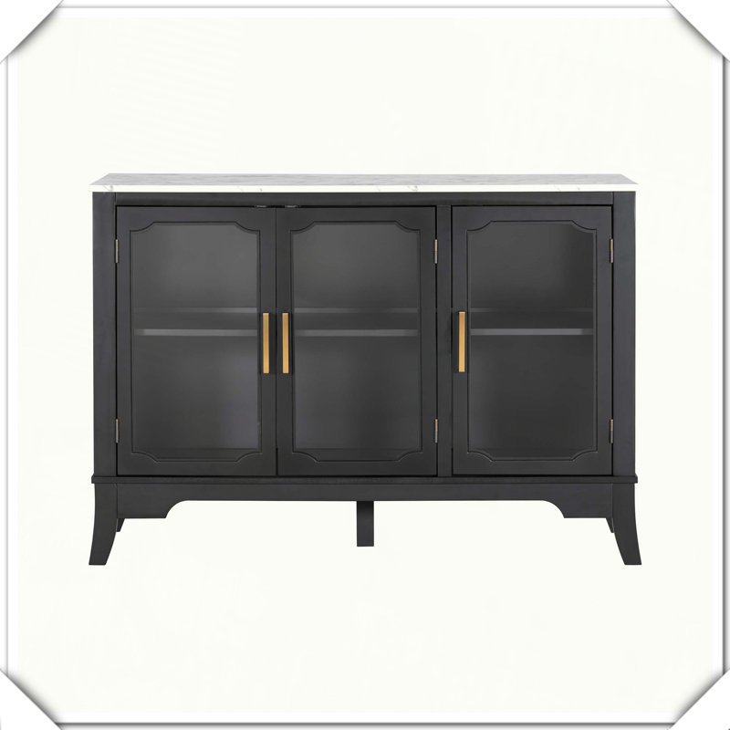 Armoire de rangement à 3 portes, salon, salle à manger, fonctionnalité, style, polyvalence, pratique, Noir