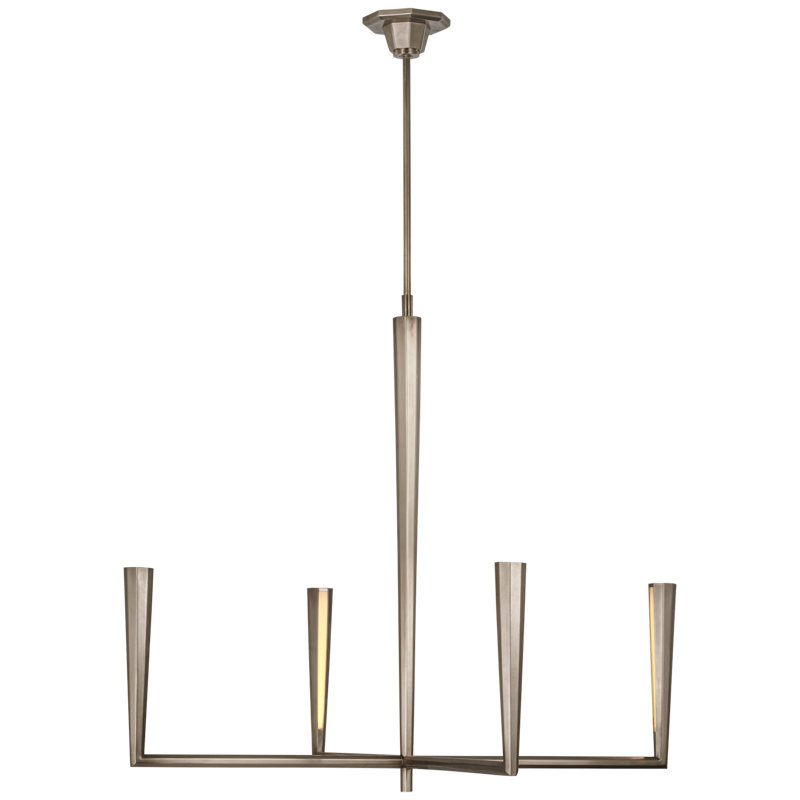 Thomas O'Brien Galahad Small Chandelier, Antique Nickel, 69.5" H x 26" W x 26" D