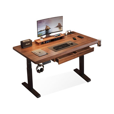 WD845360172532&Size Adjustable Height Solid Wood Steel Standing Desk with Built-In Electrical Outlet