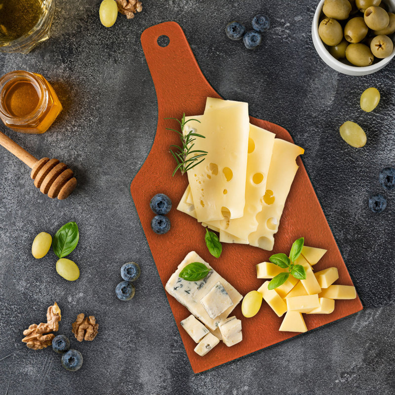 Orange Bohemian Rectangular Tempered Glass Cutting Board