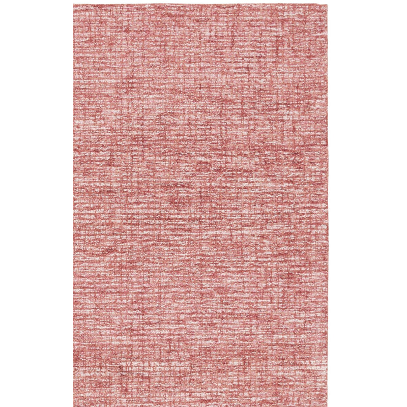 Laine de pin touffetée à la main 704 Coton Tapis en latex sans motif en rouge, Rectangle 8 pi x 10 pi