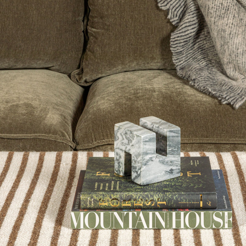 Contemporary Marble Cookbook Stand, Gray