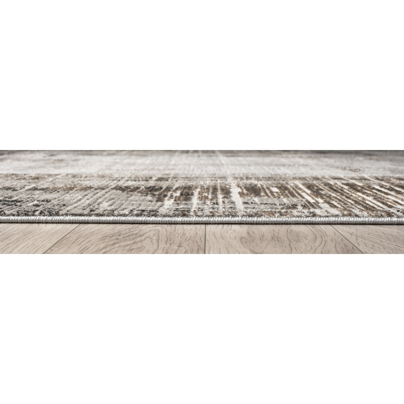 Tapis abstrait gris clair Gints Collection, Rectangle 7 pi 10 po x 10 pi 10 po