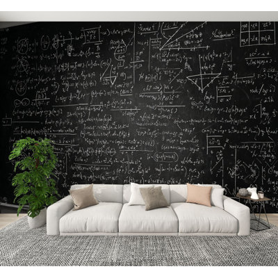 Peel and Stick Wallpaper Math physics formulas Wall Murals 100"H x 144"W Removable PVC Wall Paper Self-Adhesive Wall Paintings Art Decor for Kids Bedroom Living Room Nursery Office