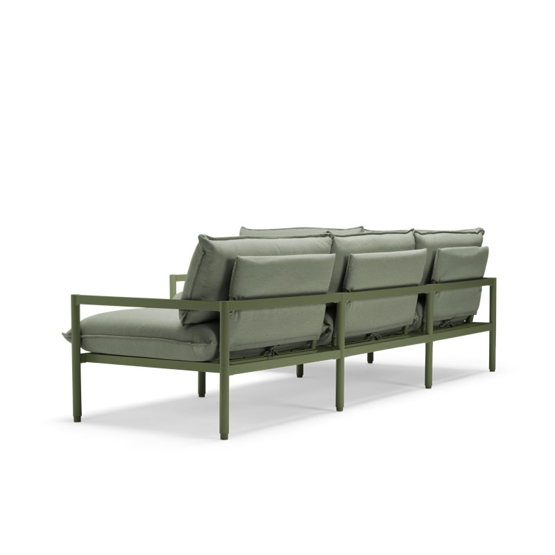 101.5'' Wide Outdoor Reversible Patio Sectional with Sunbrella Cushions, Olive