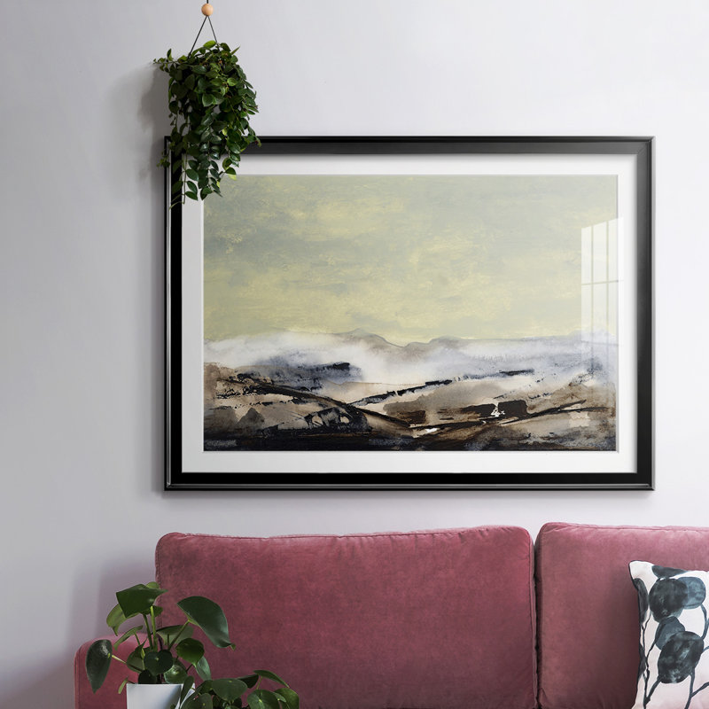 Shanthih I, reproduction d'art encadrée, H 15 po x l 21 po x P 1,5 po, Noir
