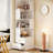 66.9" H Corner Bookcase With 5-Tier Shelf And 2 Drawers, L-Shaped Corner Storage Shelf Bookshelf-1133680017