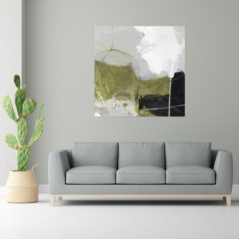 Distance, art mural abstrait contemporain, H 48 po x l 48 po