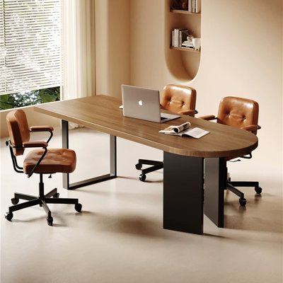Bureau rectangulaire en bois massif noyer