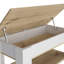 Table de rangement, quatre pieds, tablette inférieure, chêne clair / blanc-296642224