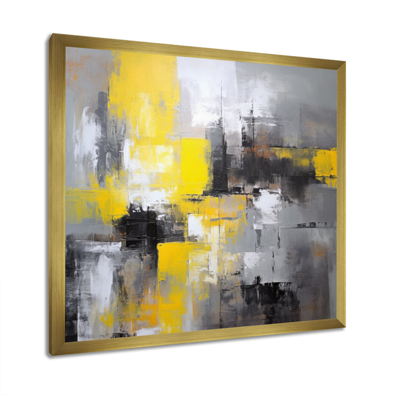 Romana Abstracted Pou Percepts I, reproduction d'art sur toile, Encadrement doré, H 24 po x l 24 po x P 1 po