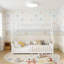 Lit de maison avec éclairage à DEL et plancher bas, parfait pour le jeu et le sommeil des enfants-2127780393-2127780394