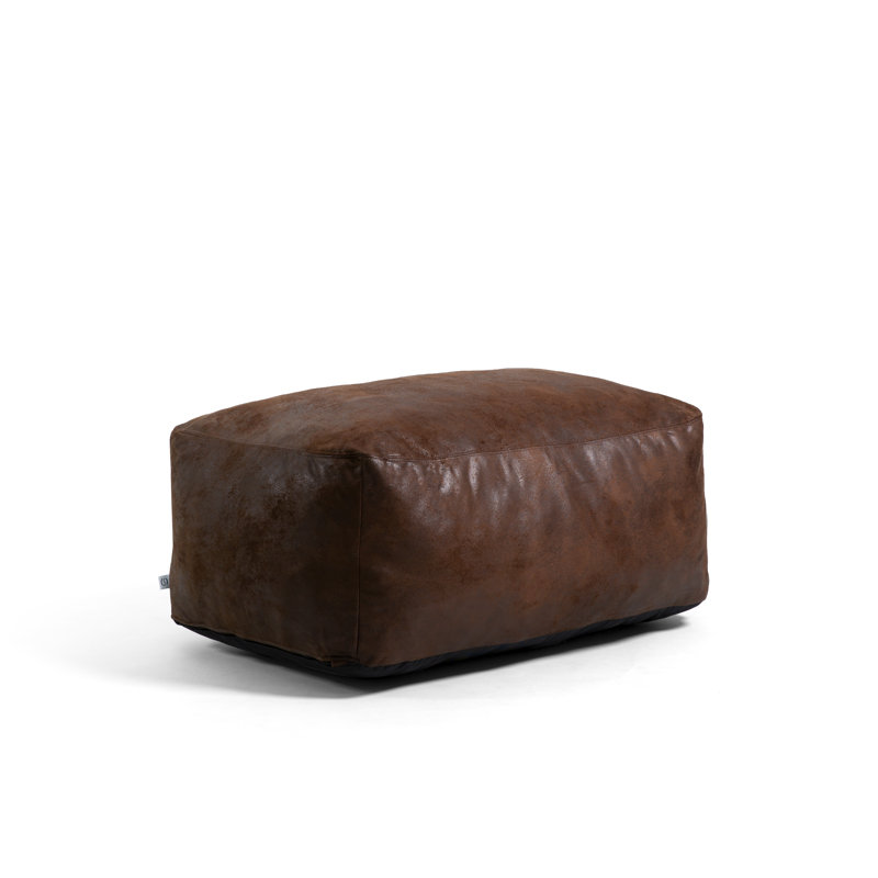 Repose-pieds en cuir Big Joe Nestle, Espresso