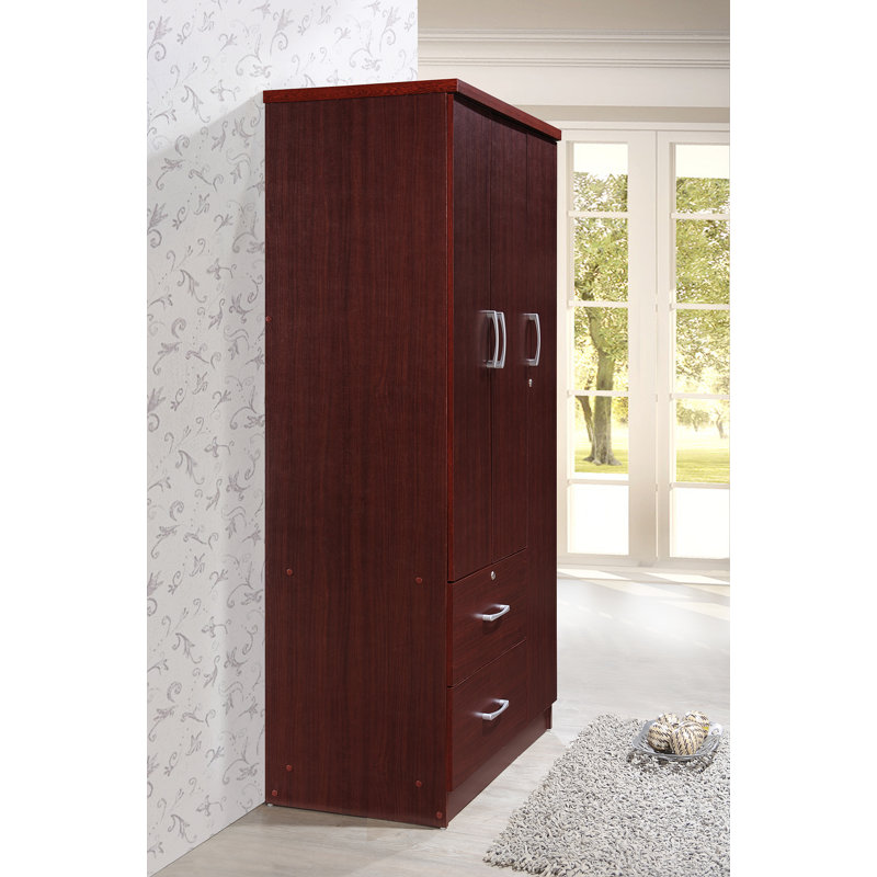 Armoire 3 portes Blankenship, Acajou