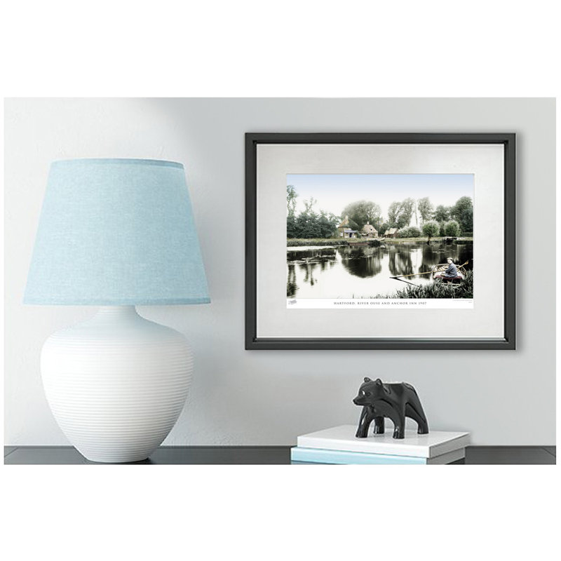 Hartford, River Ouse And Anchor Inn 1907 by Francis Frith - Single Picture Frame Print, 45cm H x 60cm W x 2.3cm D
