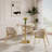Round Modern Dinning Table 31.5 Inches Bistro Table Tulip Table With Faux Marble Top-521411346