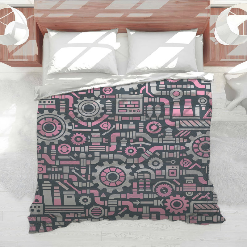 Industrial Gear Pattern Comforter, Twin