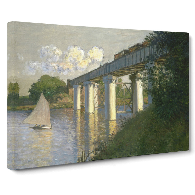 Railroad Bridge Argenteuil by Claude Monet - Wrapped Canvas, 35cm H x 50cm W x 3cm D