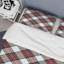 Tartan à carreaux blanc et rouge - Ensemble de housse de couette abstrait - Microfibre de polyester-354919394-357243071