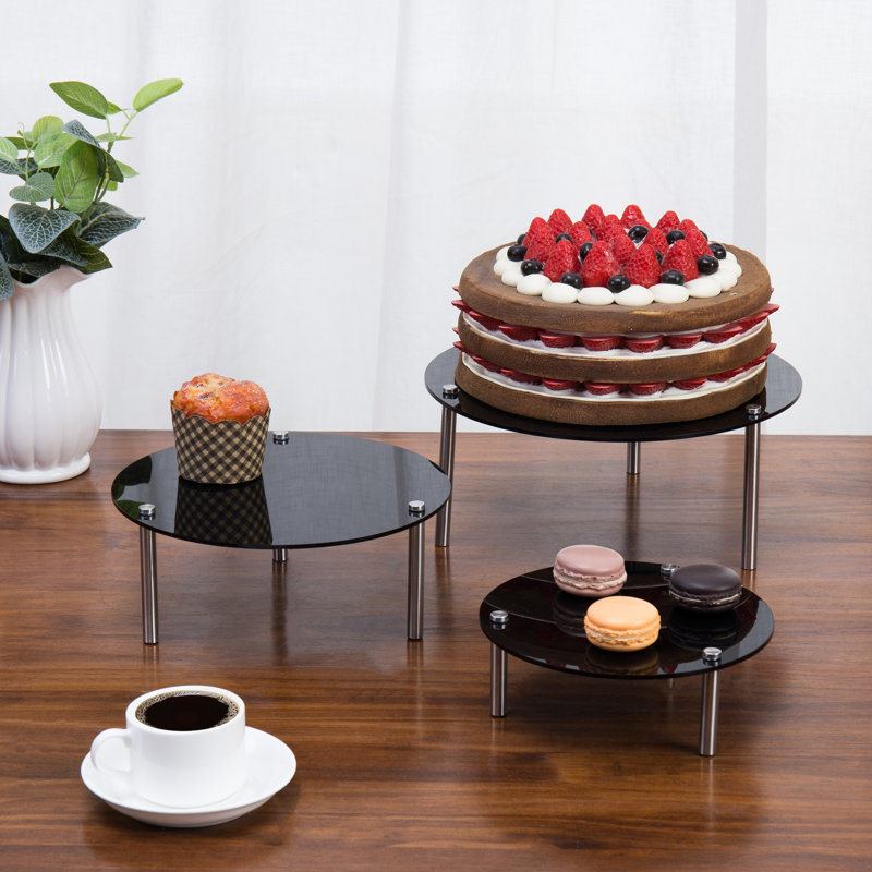 3 Piece Cake Stand Set, Black
