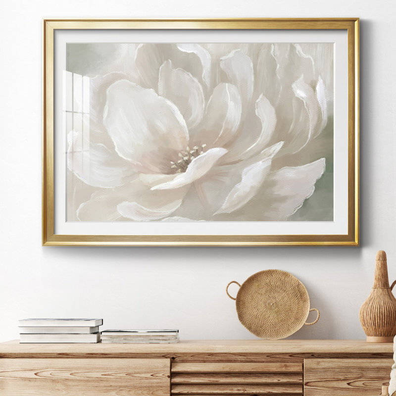 Pêche parfaite - peinture encadrée, Cadre doré, H 26,5 po x l 36,5 po x P 1,5 po