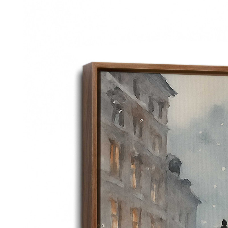 Town Square Glow Canvas Art Print, 8.75" H x 12.75" W, Walnut