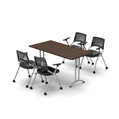 Lolington 4 Person Conference Meeting Table with 4 Chairs Complete Set -  Inbox Zero, D210E9CE8C484D5E9BADF8E25E142F17