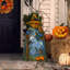 Halloween épouvantail autoportant Lidell - présentoir de jardin en bois fabriqué à la main par G. Debrekht