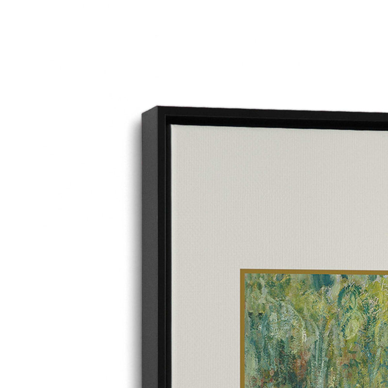 Pont sur un étang de nénuphars par Monet, Cadre flottant noir satiné, H 18,75 po x l 12,75 po