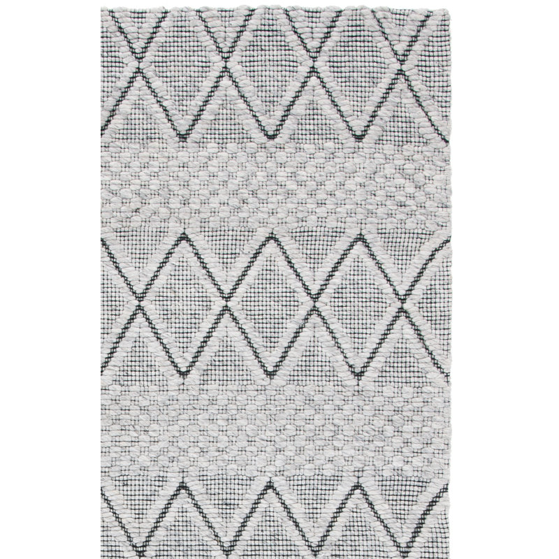 Marbella Hand Woven Wool And Cotton With Latex Geometric Rug, Runner 2'3" x 9'