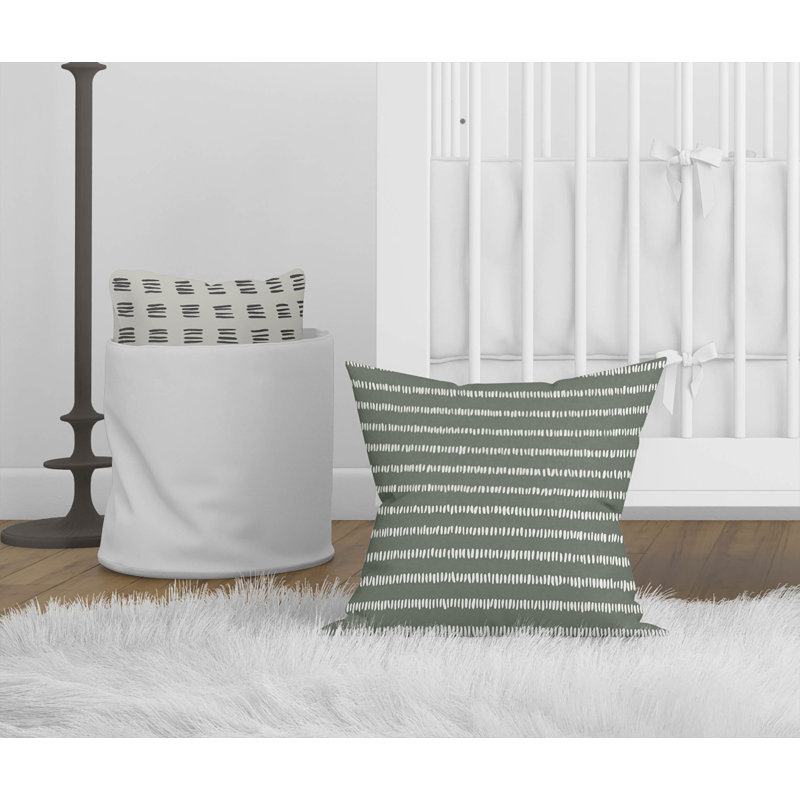 Coussin Scatter Row, H 16 po x l 16 po, Chimichurri / rayé vert