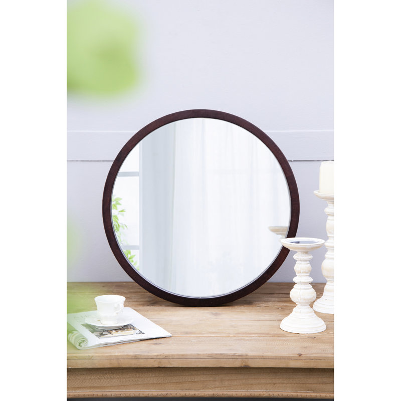 Miroir mural 20 po X avec cadre en bois de noyer, Noyer, 20,15 po x 19,4 po