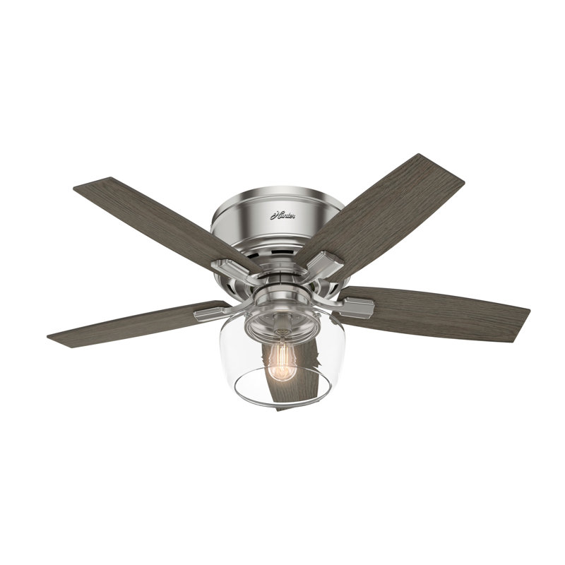 44" Bennett 5 - Blade Standard Ceiling Fan with Remote Control and Light Kit Included, Brushed Nickel