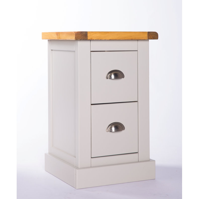 35cm W Plywood / Laminate Board Bedside Table, Light Grey, Chrome Cup