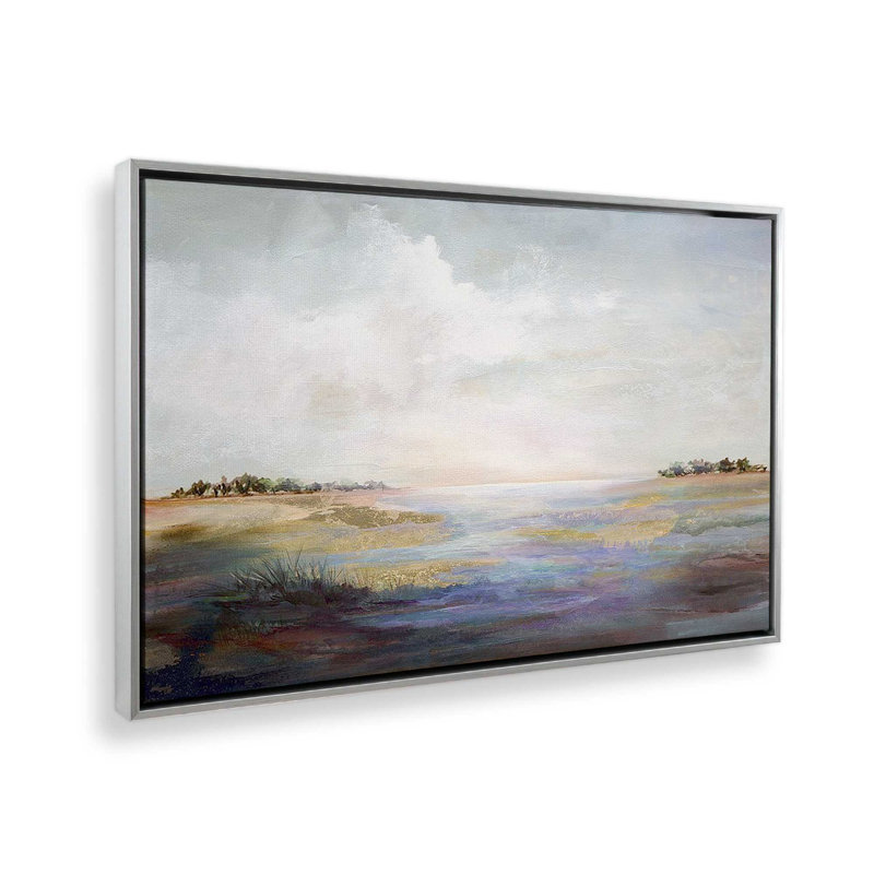 «Whispering Reverie», reproduction sur toile, H 10 po x l 14 po x P 1,75 po, Cadre flottant en chrome poli