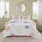 Gracie Floral Reversible Tufted Chenille Comforter Set with Flower Throw Pillow-954090721