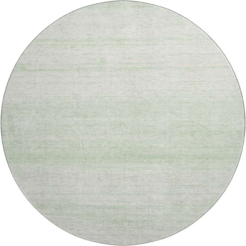 Premium Machine Washable Prisco Mint Rug, Round 8'