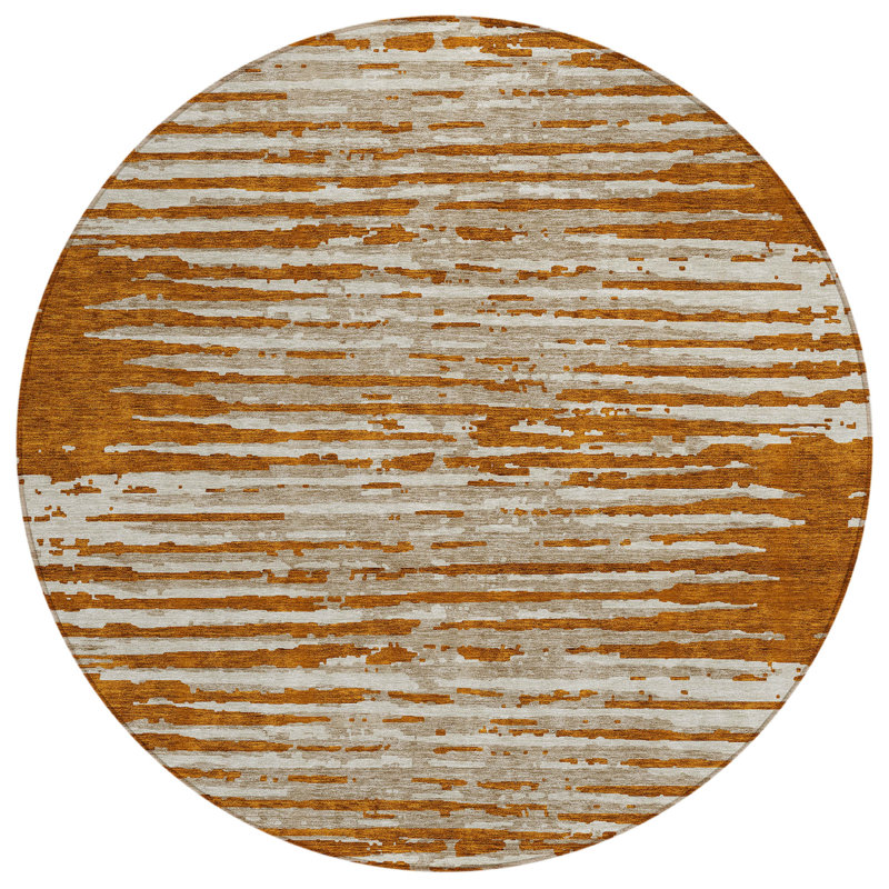 Malek Indoor/Outdoor Area Rug with Non-Slip Backing, Round 8'