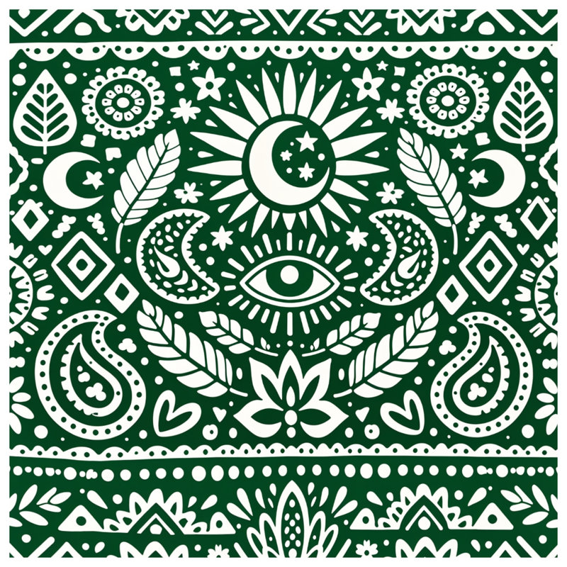 Housses de couette vertes à motif cachemire, Queen