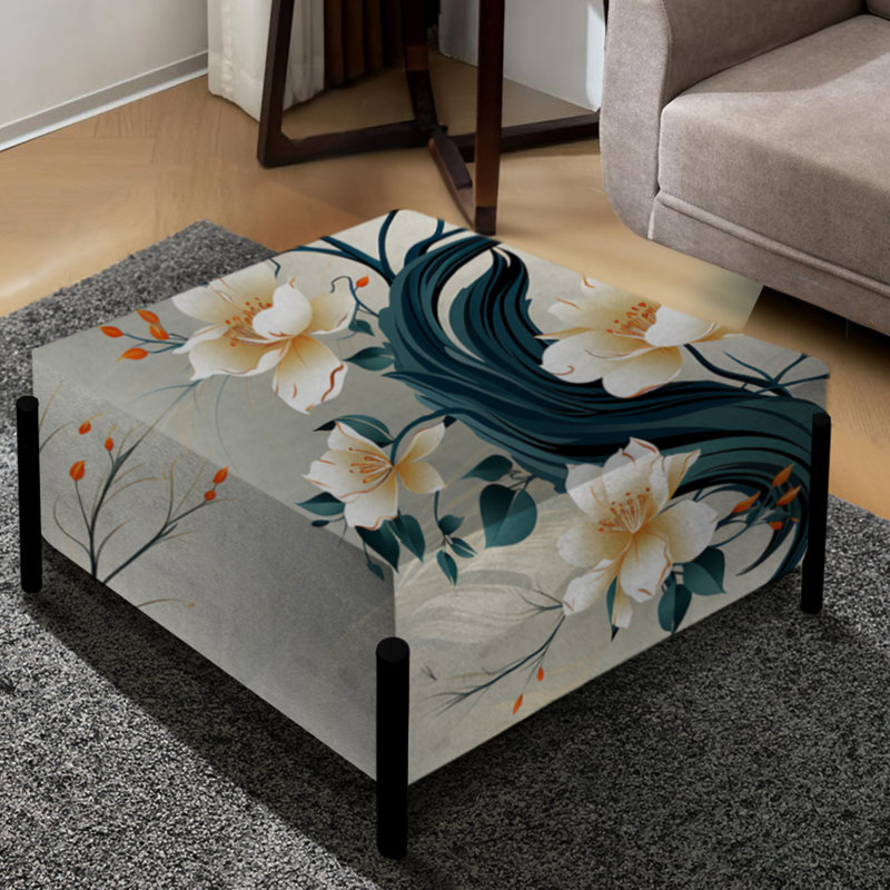 Grand repose-pieds carré Zen Elegance - Oriental