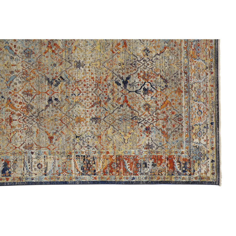Tapis oriental gris en coton Trinity, Rectangle 3 pi x 5 pi