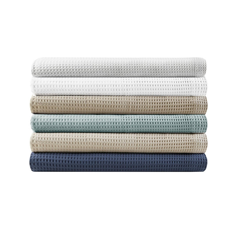 Couverture Modern Waffle Weave, Blanc, Très grand lit