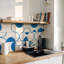 Dosseret à motif géométrique bleu Boho