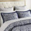 Collection de literie 12 pièces bleu marine, avec draps en coton, édredon à motif cachemire élégant, confortable et élégant-118652027-118652030