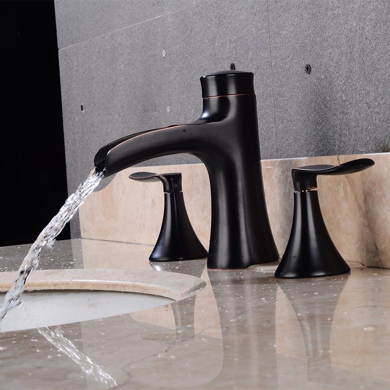 Widespread 2-handle Bathroom Faucet with Drain Assembly, Oil Rubbed Bronze