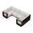 Coussin gris clair / structure brune
