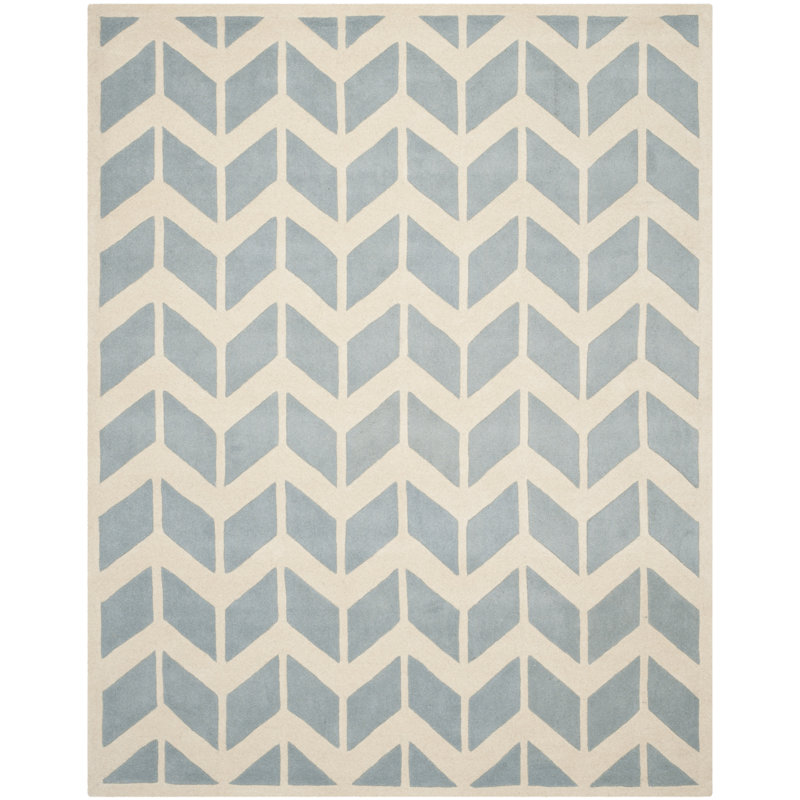 Deedie Hand Tufted Wool Chevron Rug, Rectangle 6' x 9'