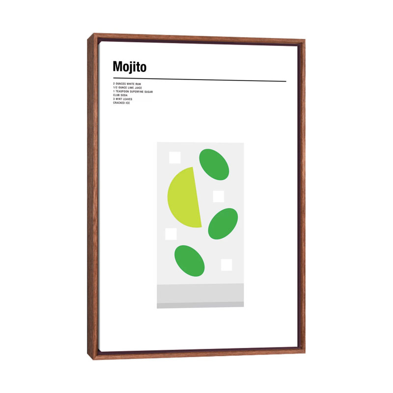 Mojito by Nick Barclay - Print on Canvas, Classic Brown Wood Framed, 66.04 cm H x 45.72 cm W